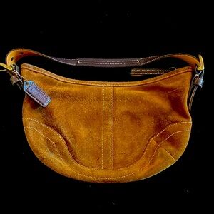 Coach real leather and suede clutch